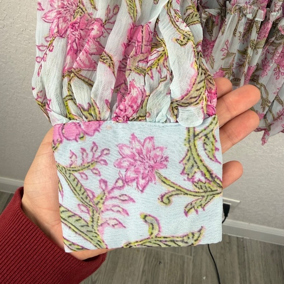 Hemant And Nandita Womens Powder Blue Short Dress Medium - Picture 9 of 11